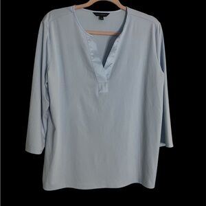 Banana Republic Sky Blue V-Neck Long Sleeve Top
